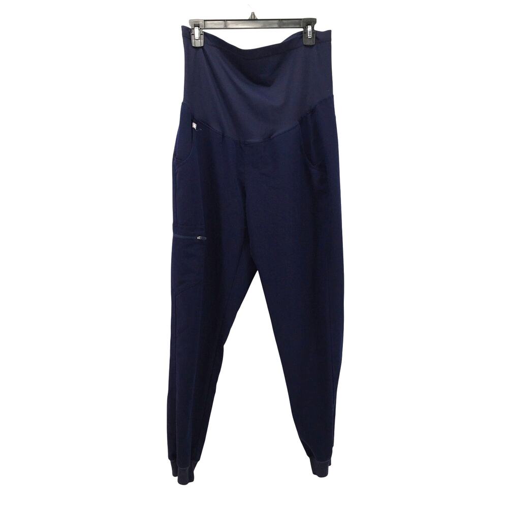 FIGS Zamora Maternity Jogger Scrub Pant Navy Blue Medium Tall M/T Nursing Mommy